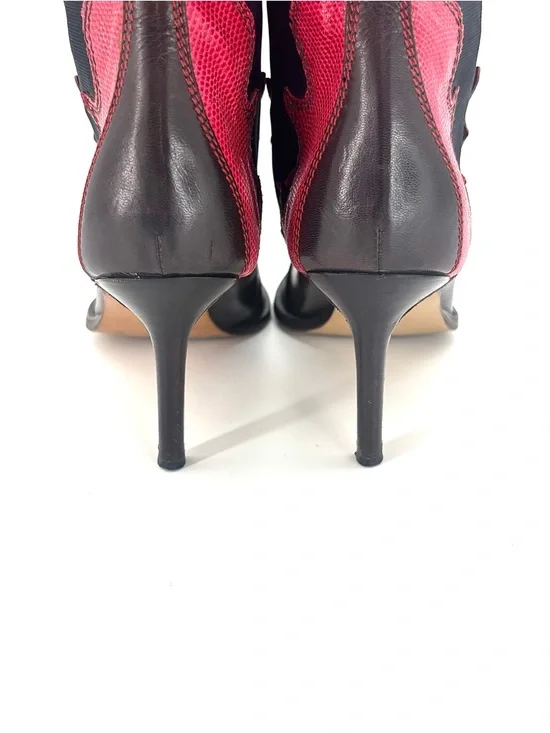 Vintage Dior John Galliano Red Snakeskin Chelsea Western Pointed Toe Boots 37 - Picture 7 of 10